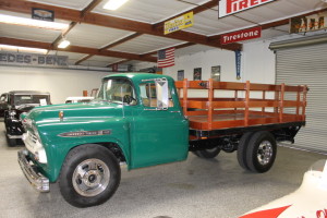 1959 Chevy Stake Bed Truck Viking 40. Beautiful Resto-Mod with 350, A/C, and 5 Speed manual transmission! As clean on the chassis as it is on top! $29,500 CLICK THE PHOTO FOR MORE DETAIL